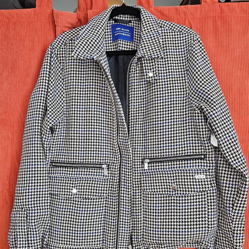 Scotch and soda AMS BLAUW, mens jacket M Black And White